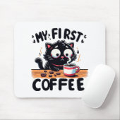 Tapis De Souris Première aventure de café noir (Avec souris)