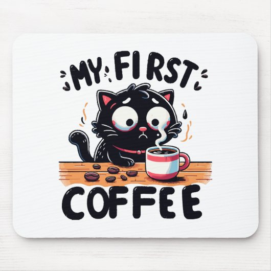 Tapis De Souris Première aventure de café noir (Devant)
