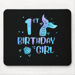 Tapis De Souris Première Fille d'anniversaire Sirène 1ère Tout-pet
