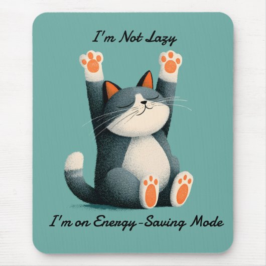 Tapis De Souris Preneur de sieste professionnel Chat drôle endormi (Devant)