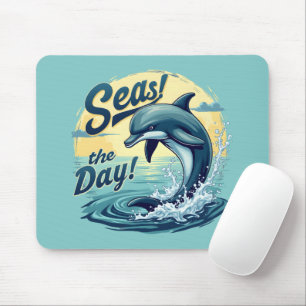 Tapis De Souris Prenez la Mer Rétro Dauphin Océan Esthétique