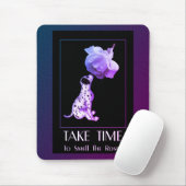 Tapis De Souris Prenez Le Temps Chiot Et Rose Inspiration (Avec souris)