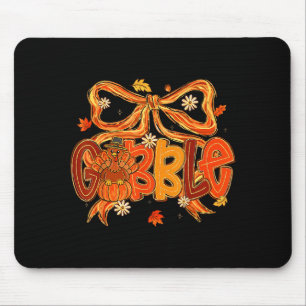Tapis De Souris Préparatifs de gobble Coquette Bow Dinde Thanksgiv