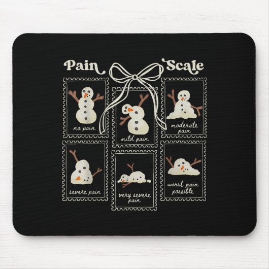 Tapis De Souris Preppy Coquette Pain Scale Stamps Snowmen Trauma E (Devant)