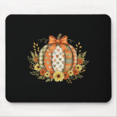 Tapis De Souris Preppy Floral Fall Pumpkin Lace Coquette Bow Hallo (Devant)