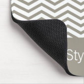 Tapis De Souris Préppy Grey Chevron Jaune Géométrique Avec Nom (Coin)