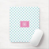 Tapis De Souris Preppy Nautical Triple Monogramme (Avec souris)
