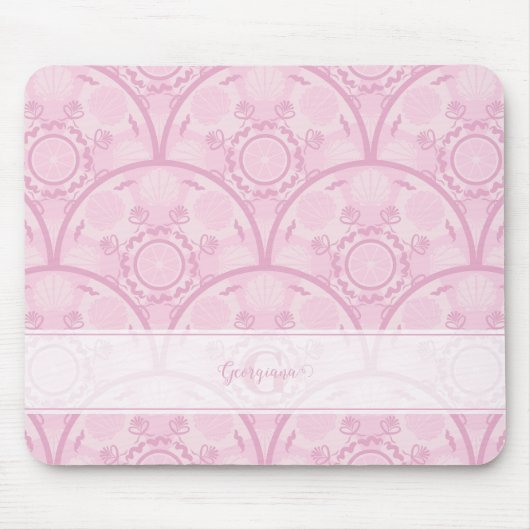 Tapis De Souris Preppy Personnalisée En Mandala Rose Art Déco (Devant)