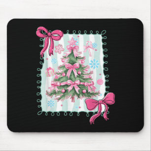 Tapis De Souris Preppy Retro Arbre de Noël Joyeux Pajamas de Noël