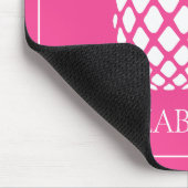 Tapis De Souris Preppy White Pineapple on Pink (Coin)