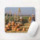 Tapis De Souris Présentation de citrouilles avec des ballots de fo (Avec souris)