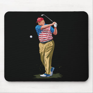 Tapis De Souris Président Donald Trump 2025 Golf Us Drapeau Améric