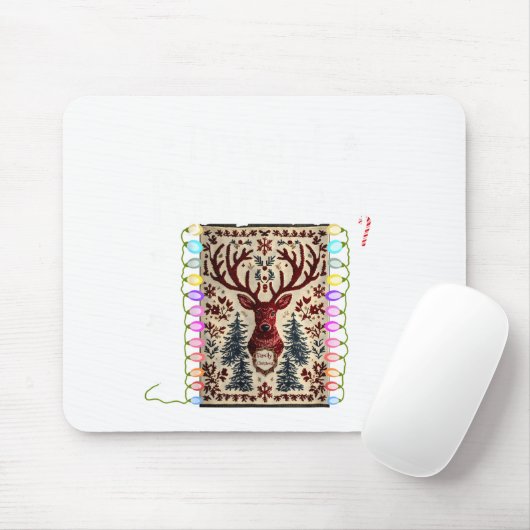 Tapis De Souris Pretend I'm A Reindeer Funny Deer Xmas Lights Ugly (Avec souris)