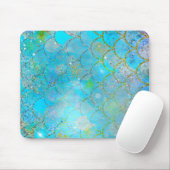 Tapis De Souris Pretty Iridescent Blue Shtoujours Mermaid Scales (Avec souris)