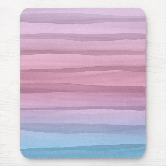Tapis De Souris Pretty Pastel Watercolor Lines Pattern (Devant)