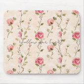 Tapis De Souris Pretty Pink Cream Roses Floral (Devant)