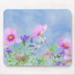 Tapis De Souris Pretty Spring Wild Flowers<br><div class="desc">Pretty pink flowers and lavender meadow on a bright spring day against a blue sky.</div>
