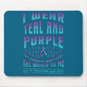 Tapis De Souris Prévention du suicide Portez le turquoise violet p