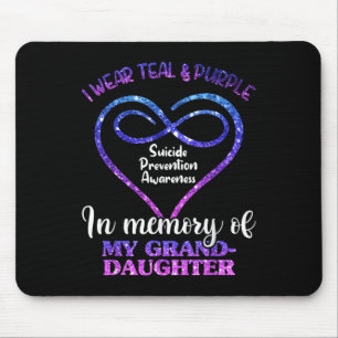 Tapis De Souris Prévention du suicide, sarcelle et violet en mémoi