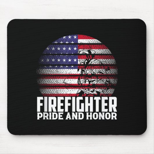 Tapis De Souris Pride And Honor Fireman Gift Proud Firefighter Quo (Devant)