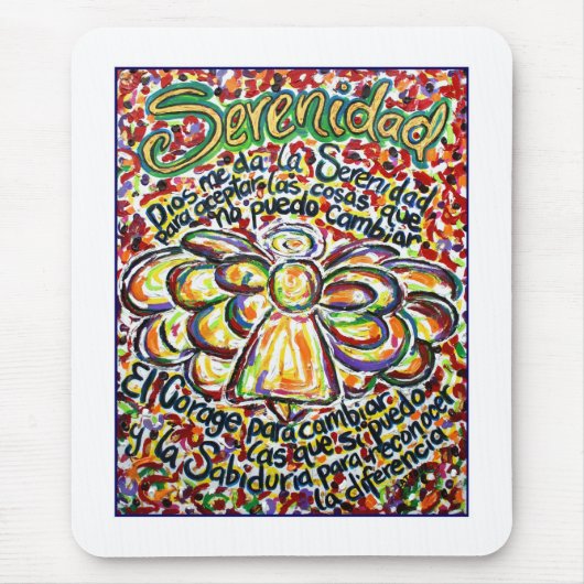 Tapis De Souris Prière de sérénité Angel Mousepad (Devant)