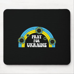 Tapis De Souris Prière pour l'Ukraine Tournesol Bleu Jaune Arc-en-