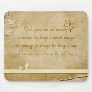 Tapis De Souris Prière vintage de sérénité de papillons