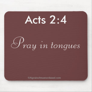 Tapis De Souris Priez dans Tongues Citation de la Bible