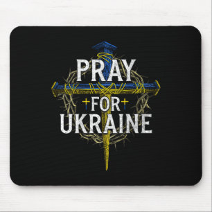 Tapis De Souris Priez pour la Croix d'Ukraine Soutien Chrétien à l