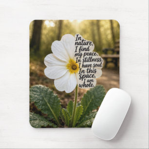 Tapis De Souris Primevère blanche avec citation inspirante