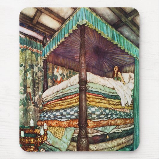 Tapis De Souris Princesse et le conte de fées de pois (Devant)