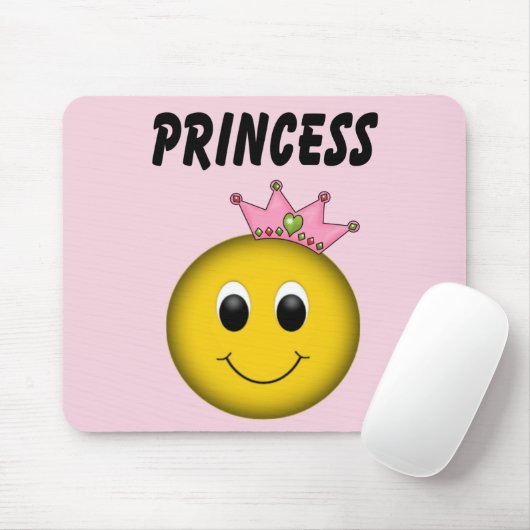 Tapis De Souris Princesse face avec couronne (Avec souris)