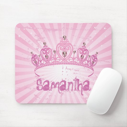 Tapis De Souris Princesse rose Crown Tiara Personalized Mousepad (Avec souris)