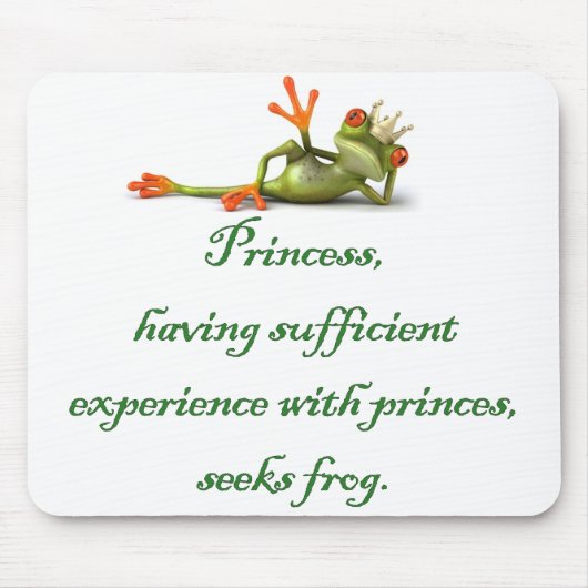 Tapis De Souris Princesse Seeks Grenouille Mousepad (Devant)