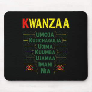 Tapis De Souris Principes de Kwanzaa Célébration afro-américain He
