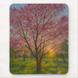 Tapis De Souris Printemps Éveil - Paysage de l'arbre florissant