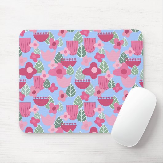 Tapis De Souris Printemps rose scandinave (Avec souris)