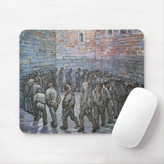 Tapis De Souris Prisonniers Exercice par Vincent van Gogh (Avec souris)