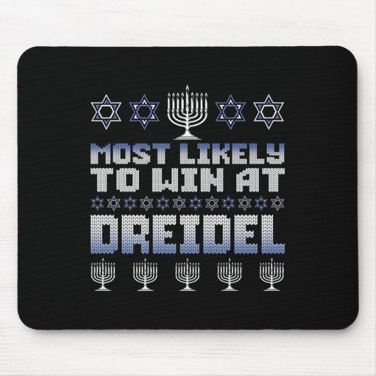 Tapis De Souris Probablement Gagner À Dreidel Funny Hanoukka Match (Devant)