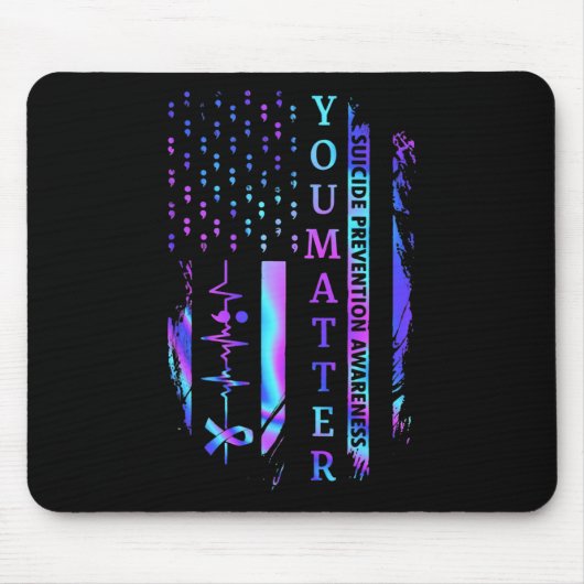 Tapis De Souris Problème Tie Dye Prévention Suicide Sensibilisatio (Devant)