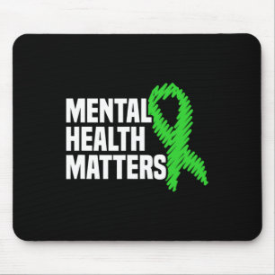 Tapis De Souris Problèmes de santé Ruban vert Sensibilisation en s