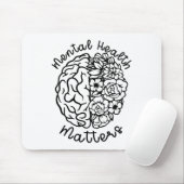 Tapis De Souris Problèmes de sensibilisation à la santé Fleurs Cer (Avec souris)