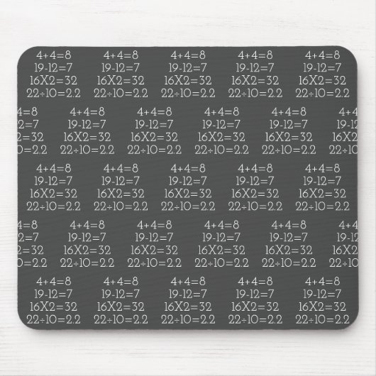Tapis De Souris Problèmes mathématiques sur gris (Devant)