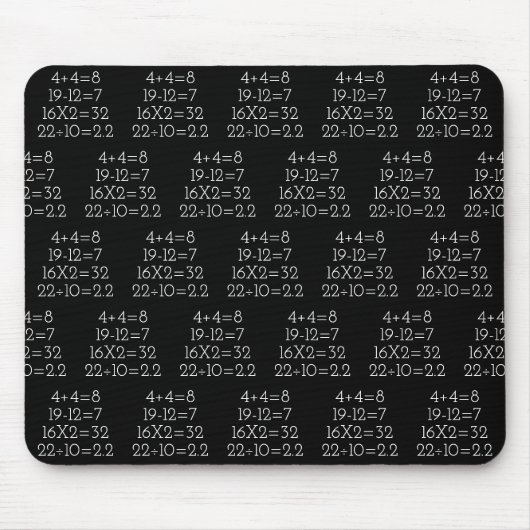 Tapis De Souris Problèmes mathématiques sur le noir (Devant)