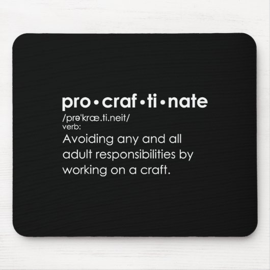 Tapis De Souris Procraftinate Definition - Avoiding Any And All Ad (Devant)