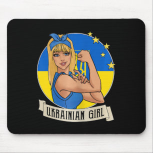 Tapis De Souris Produits Fille Ukrainienne Drapeau Ukraine Ukr pou