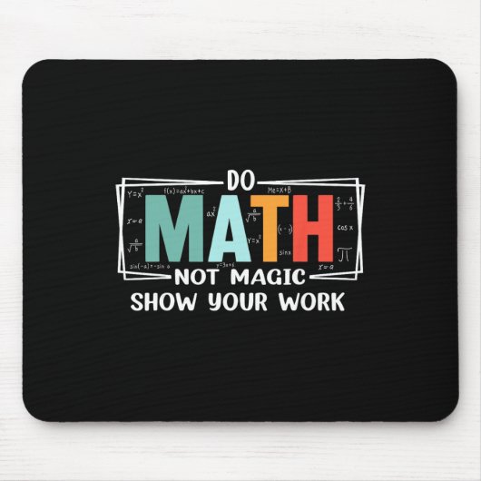 Tapis De Souris Prof de maths drôle fait des maths pas de magie Mo (Devant)
