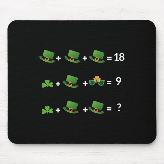 Tapis De Souris Prof de maths équation drôle St Patrick journee (Devant)