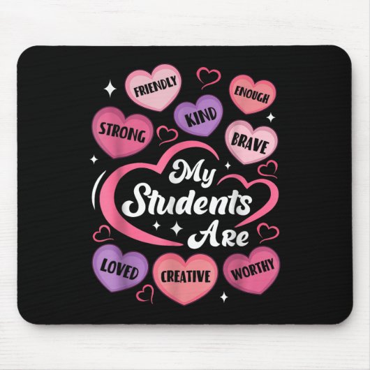 Tapis De Souris Professeur Affirmations positives Candy Heart Vale (Devant)