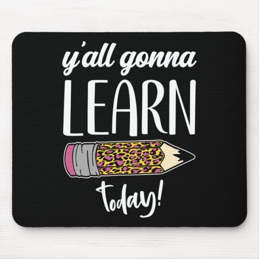 Tapis De Souris Professeur amusant Retour à l'école Vous apprendre (Devant)